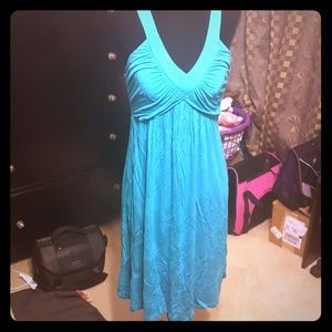 Apt.9 turquoise deep V midi dress